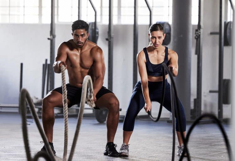 Doing Battle Ropes In Gym