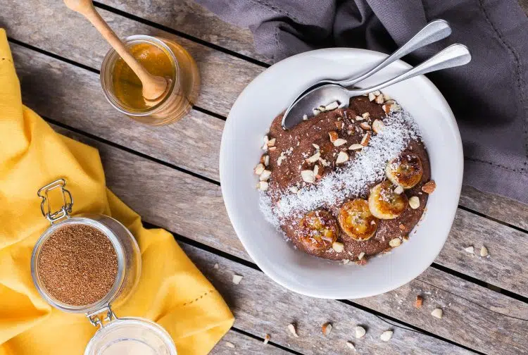 Teff Porridge With Banana Topping